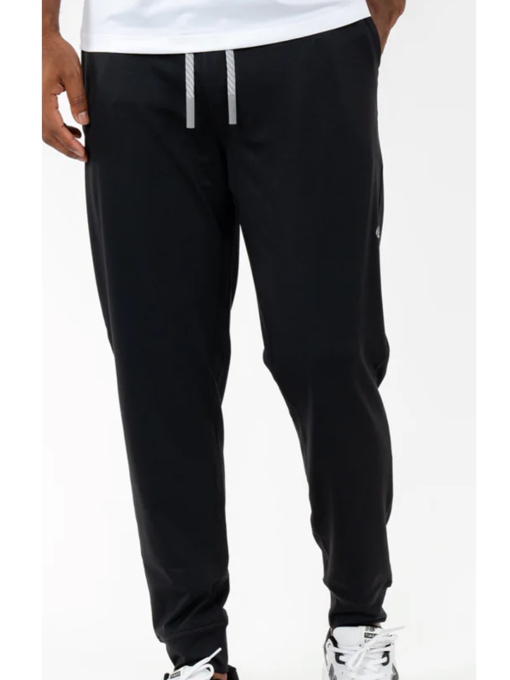 Rhoback Black Drawstring Joggers/sweatpants with Logo. Drawstring. Size Medium.